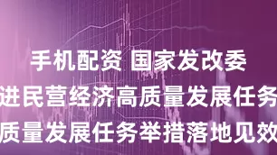 手机配资 国家发改委：扎实推进民营经济高质量发展任务举措落地见效